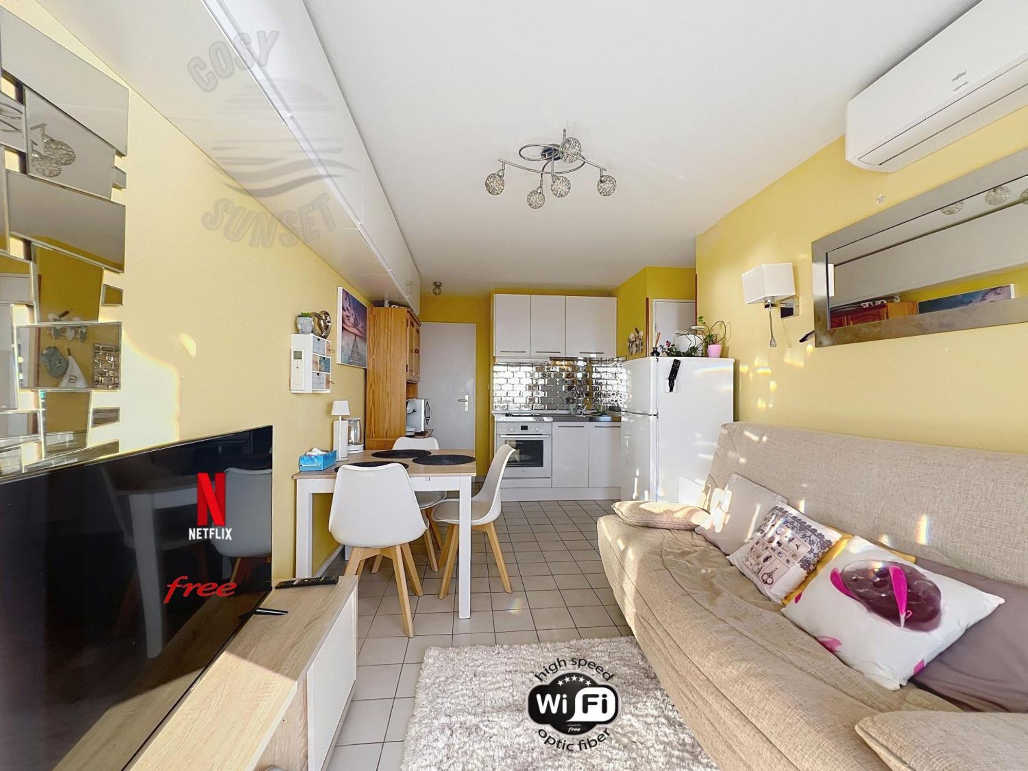 T2 Terrasse Vue Panoramique, Piscine, Parking, Wifi, 2 Tv Connectees, Netflix, Clim, Ascenseur, Barbecue Sète